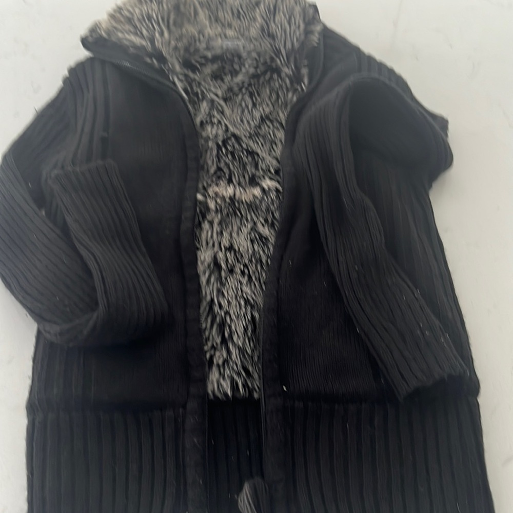 Fuzzy lined zip up sweater